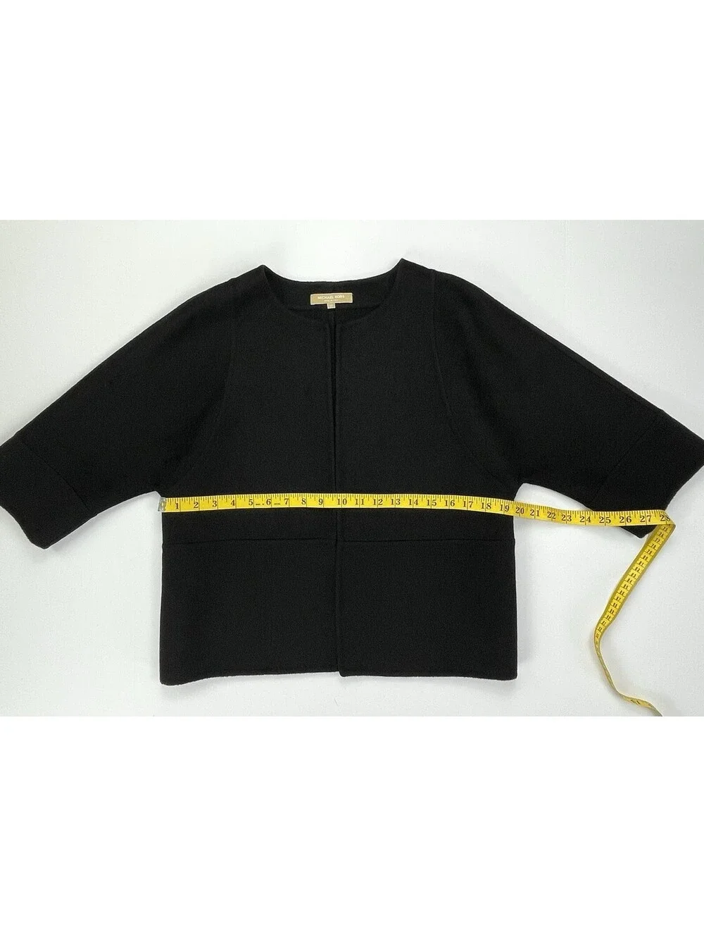 Michael Kors Virgin Wool Angora Blend Open Front Blazer Jacket Black Size 10